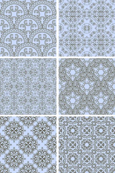 Векторний безшовний текстиль в синьо-коричневому — стоковий вектор