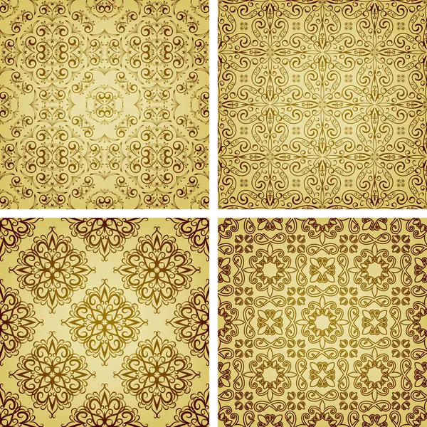 Vektor sömlös gyllene mönster, orientalisk stil — Stock vektor