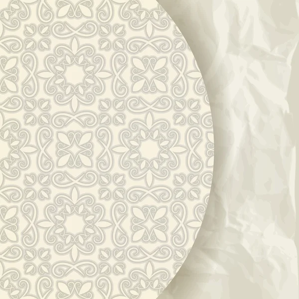 Padrão floral vetor na textura de papel amassado —  Vetores de Stock