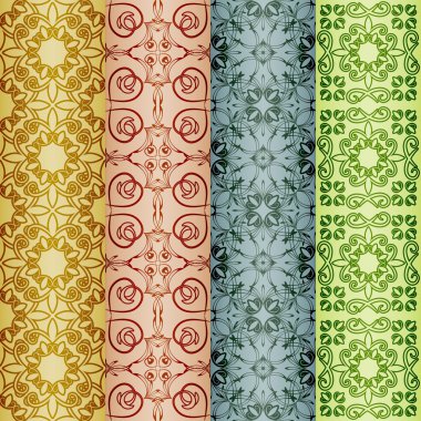 vector retro seamless patterns clipart