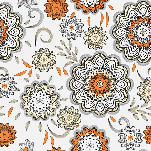 Vektor sömlös abstrakt doodle blommönster — Stock vektor