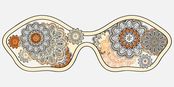 Vector concepto de verano con gafas de sol y doodle patrón floral — Archivo Imágenes Vectoriales