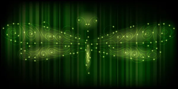 Vetor libélula brilhante, ilustração conceito de energia — Vetor de Stock