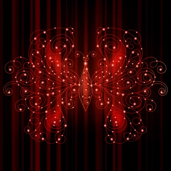 Векторная блестящая бабочка, иллюстрация энергетической концепции — стоковый вектор