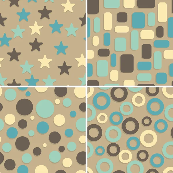 Four abstract vector seamless patterns — Stock Vector