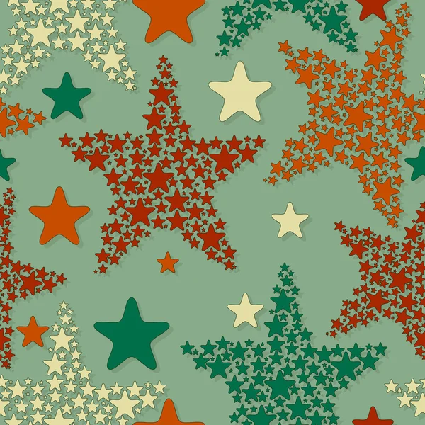 クリスマスの星とのシームレスなパターン ベクトル — ストックベクタ
