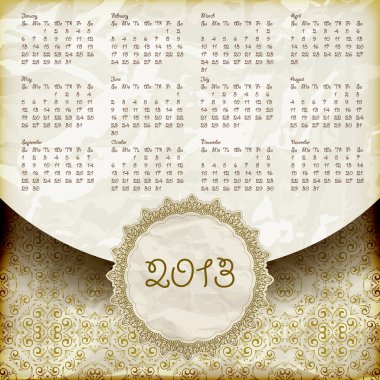 Vector 2013 Calendar in Retro Style clipart