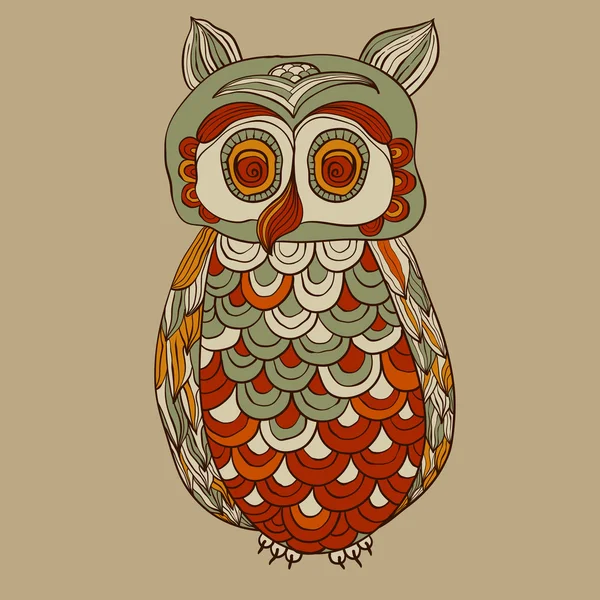 Vector Bizarre Funky Owl — Stockový vektor