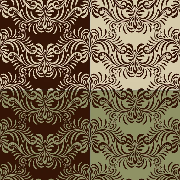 4 Vectro sømløs Vintage-mønster – stockvektor