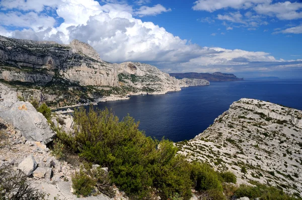 View of the coast "Calanque Morgiou" and the "Cap Canaille" in South France — Stock Photo, Image
