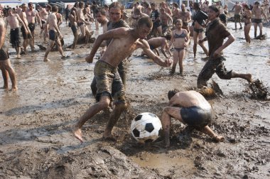 kostrzyn, Polonya - Ağustos 02: przystane woodstock Festivali.