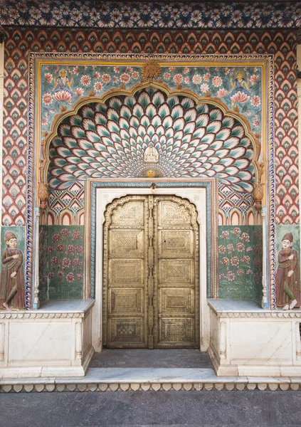 Stock image Ornate door in City Palace in Jaipur, India