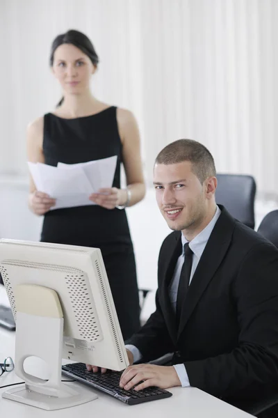 Business group working in customer and help desk office — Stock Photo, Image