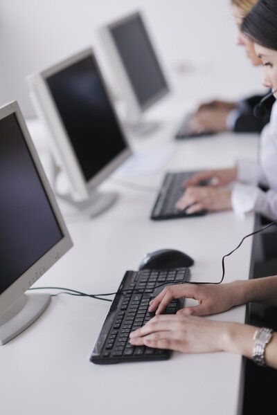 Business group working in customer and help desk office