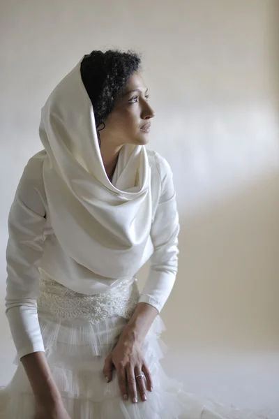 stock image Portrait of a beautiful woman dressed as a bride