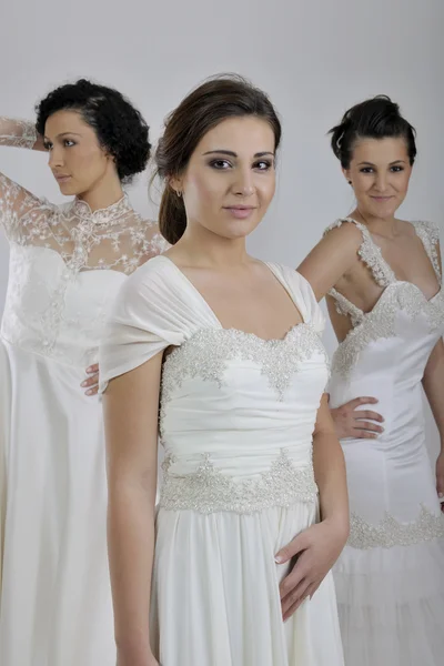 Portrait of a three beautiful woman in wedding dress — Stock Photo, Image
