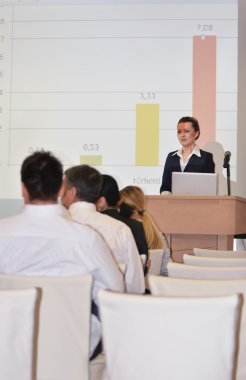 Business woman giving presentation