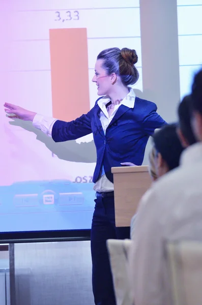 Obchodní žena dává prezentace — Stock fotografie