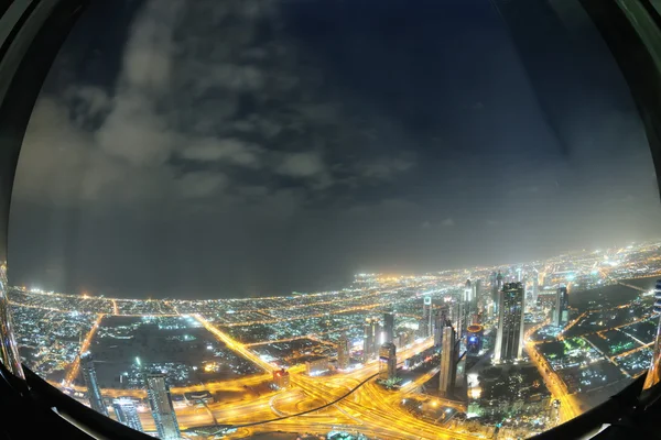 Panorama of down town Dubai city at night — Stock Photo, Image