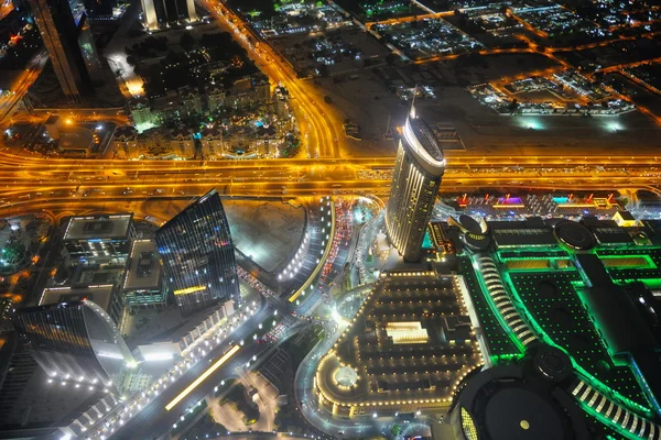 Panorama della città di Dubai di notte — Foto Stock