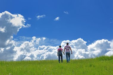 romantik aşk birlikte genç bir çift açık