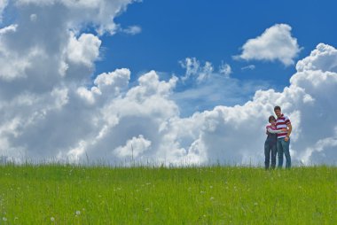 romantik aşk birlikte genç bir çift açık