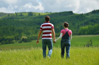 romantik aşk birlikte genç bir çift açık