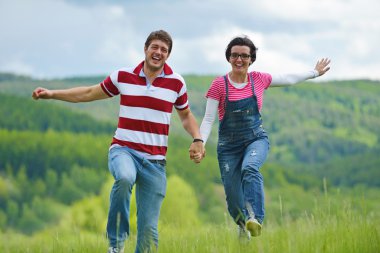 romantik aşk birlikte genç bir çift açık