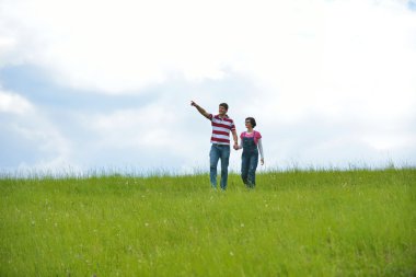 romantik aşk birlikte genç bir çift açık