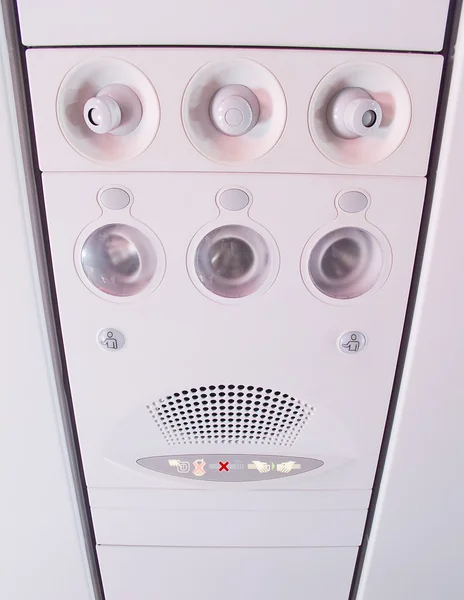 Overhead console in the aircraft — Stock Photo, Image