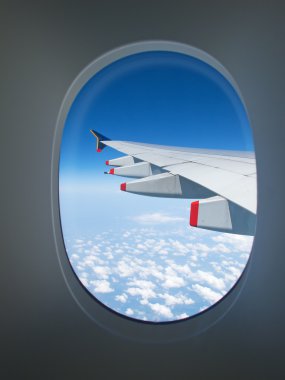 View from the airplane window clipart