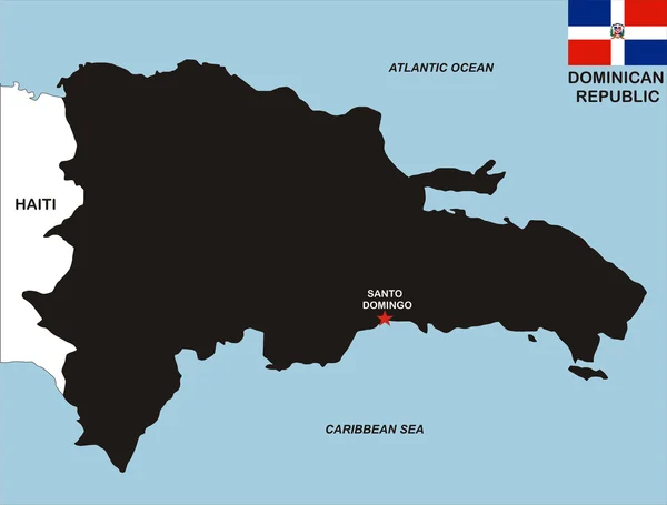 Dominikánská republika mapa — Stock fotografie