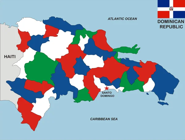 Mappa della Repubblica Dominicana — Foto Stock