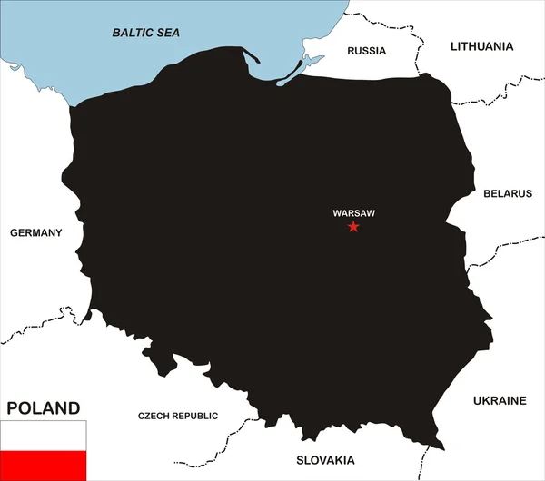 Polonia Mapa —  Fotos de Stock