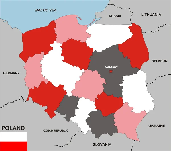 Lengyelország térkép — Stock Fotó