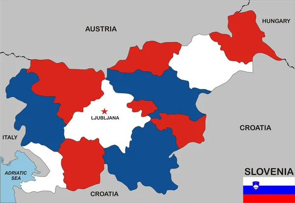 Slovenien karta — Stockfoto