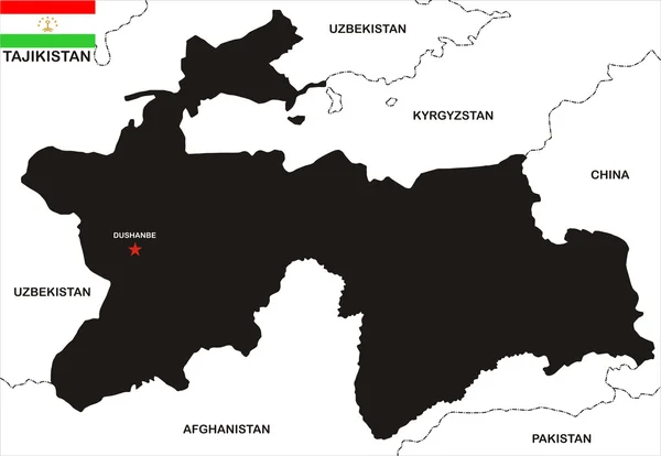 Mappa Tagikistan — Foto Stock