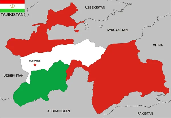 Tayikistán Mapa —  Fotos de Stock