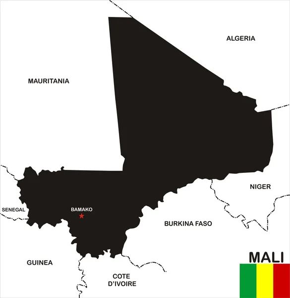 マリ共和国地図 — ストック写真