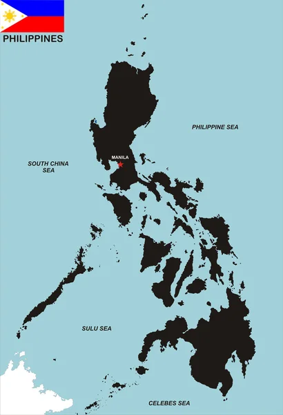 Mapa Filipiny — Zdjęcie stockowe