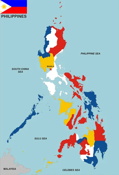 Filipinas Mapa — Foto de Stock