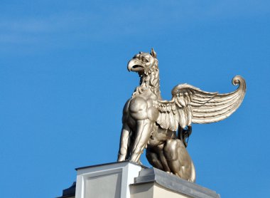 Statue of a griffin clipart