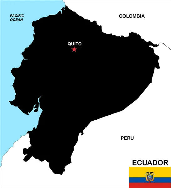 Карта Эквадора — стоковое фото