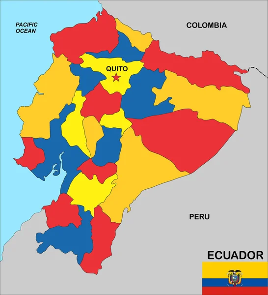 厄瓜多尔地图 — 图库照片