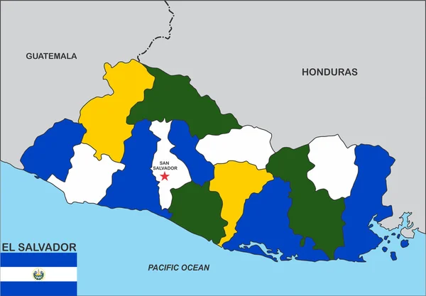 El Salvador Mapa —  Fotos de Stock