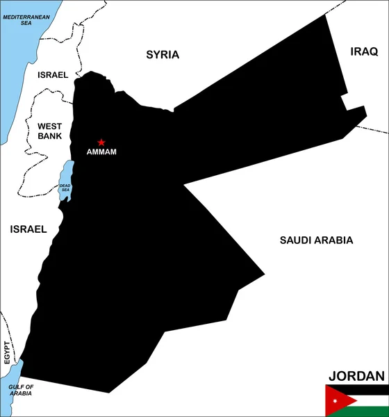 Jordania Mapa —  Fotos de Stock