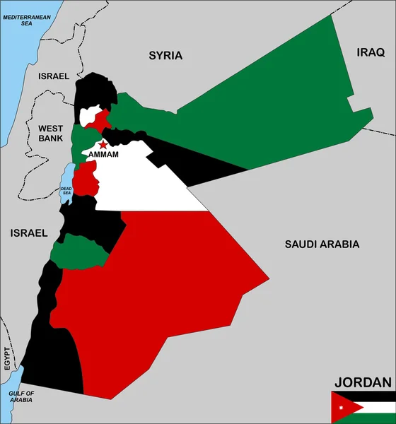 Jordanië kaart — Stockfoto