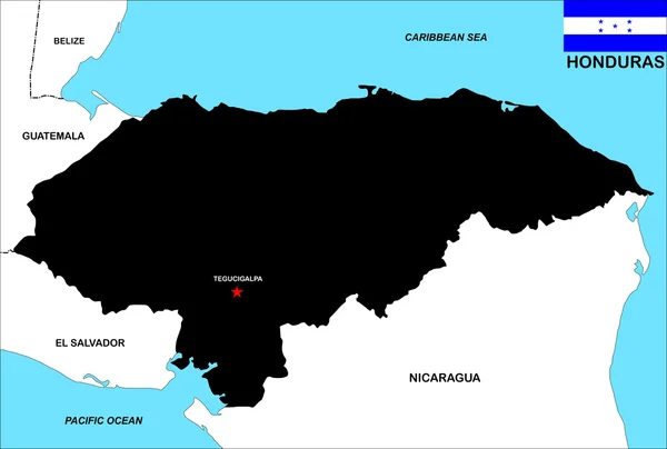 Mapa Honduras — Zdjęcie stockowe