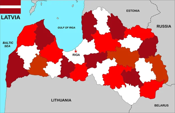 Lettland karta — Stockfoto
