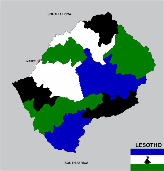 Lesotho Mapa —  Fotos de Stock